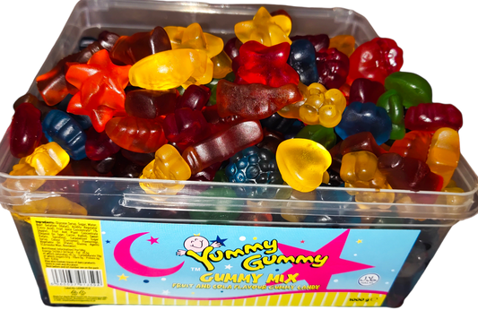 Yummy Gummy Jelly Mix 1kg Tub. HALAL Gummy Sweets.