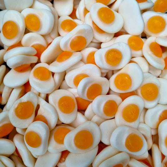 Yummy Gummy Fried Eggs 1kg Bag. HALAL.